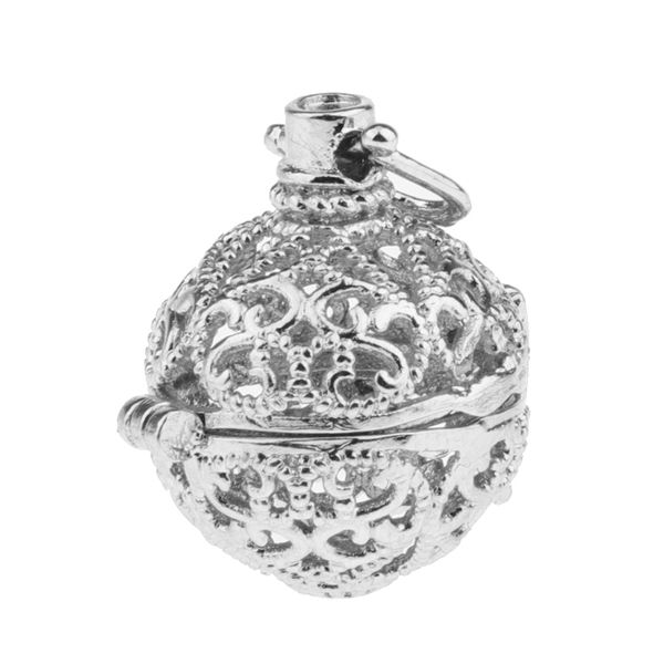 

essential oil diffuser perfume copper hollow locket pendant charms jewelry, Silver