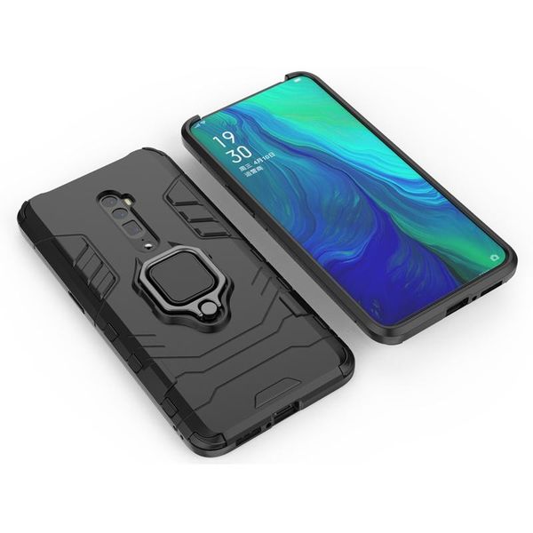 

2 in 1 armor luxury shockproof hard holder case for oppo reno 10* magnetic ring holder phone case