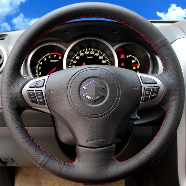 costurado à mão de couro Artificial Car cobertura de volante para Suzuki Grand Vitara 2007-2013