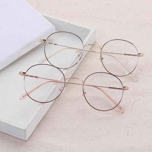 

sunglasses 1pc blue light blocking glasses gaming computer goggles ultralight metal round frame anti ray eyewear women men, White;black