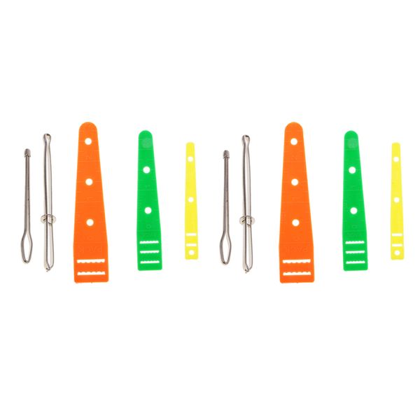 

10 pieces metal bodkins pinch threader elastic threaders guides handcrafted tools, Black