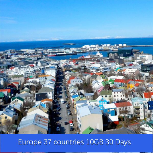 

europe 37 countries 10gb 30 days global roaming travel data simcard prepaid tourism internet card price good speed network surfing