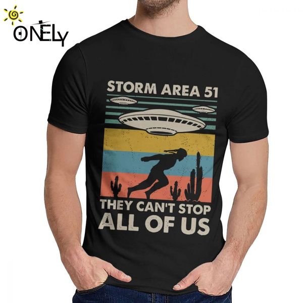

latest 2019 fun run t shirt alien ufo area 51 homme tee shirt awesome 100% cotton t-shirt classic round neck
