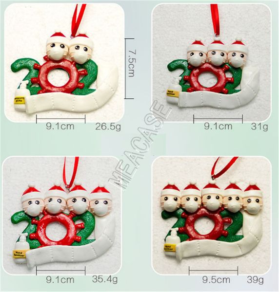 

christmas ornament polymer clay diy family of 1/2/3/4/5/6/7 snowman face mask handing pendant toys xmas tree decorations gifts toys d91105