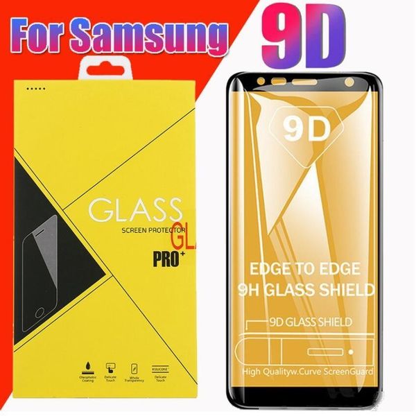 

9d tempered glass 9h curved clear film explosion-proof screen protector for samsung galaxy a40 a50 a60 s a51 a71 a91 m10 m20 m30 with box