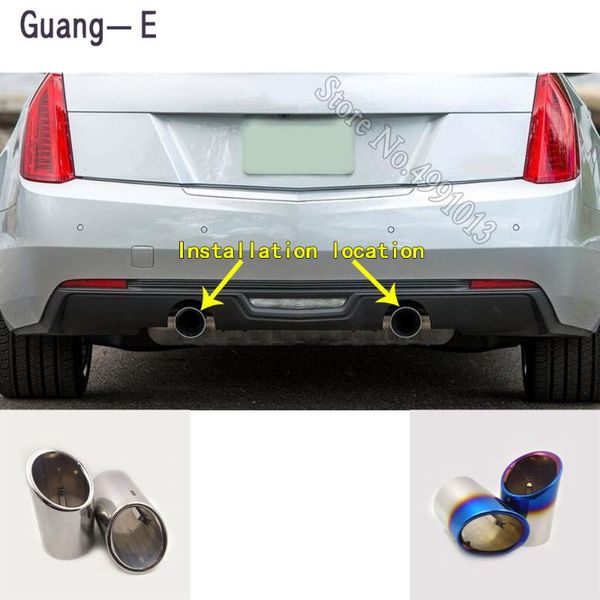 

наклейки покрывают глушитель внешних заднего конца труба посвящённого выхлопного наконечник хвост выпускные украшения 2pcs для атс 2013-2020