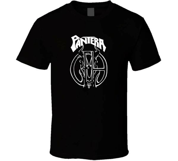 

pantera logo retno shirt black white tshirt men's street tee shirt