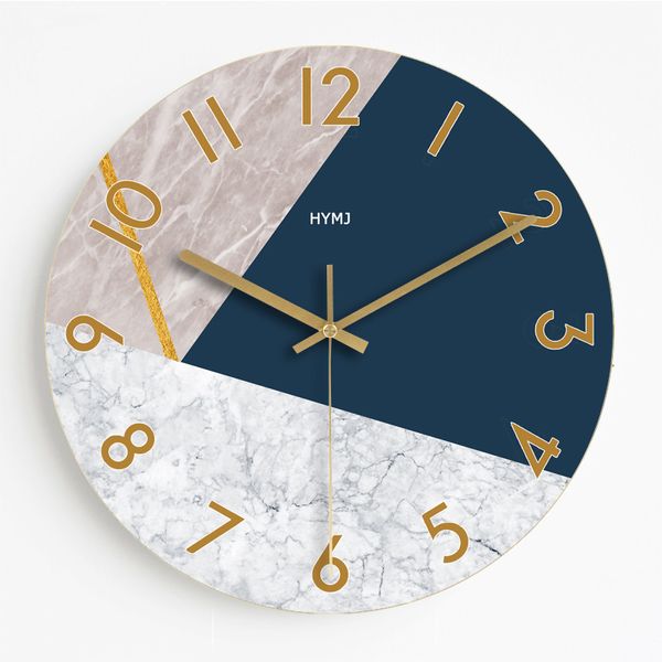 

wall clocks simple modern creative clock silent round office study wooden nordic design reloj pared home decoration be50wc