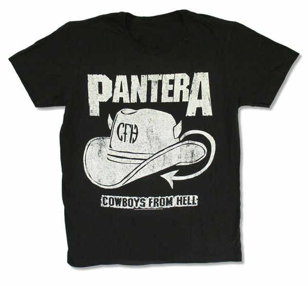 

pantera distressed hat black t-shirt new apparel casual tee shirt