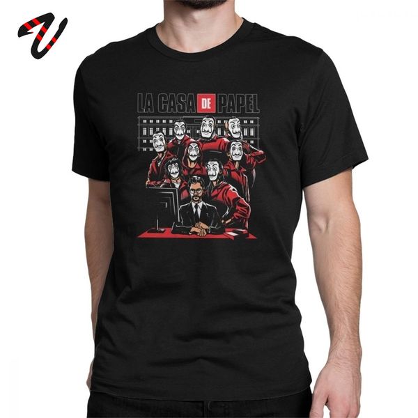 

the plan la casa de papel men t shirt cool tee shirt round collar t shirts printing clothing funny t shirts