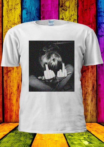 

swearing girl giving finger swag t-shirt vest tank men short sleeve t shirt funny print tee 2018 fashion
