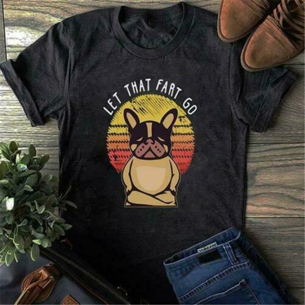 

french bulldog let that fart go vintage men t-shirt cotton s-6xl loose fit tee shirt