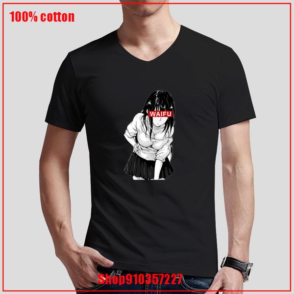

waifu - anime v-neck t-shirt deal anti-wrinkle cotton pop homme tees custom print fashion blouses