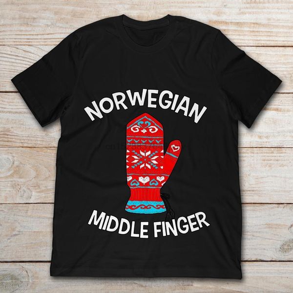 

norwegian middle finger christmas glove t-shirt