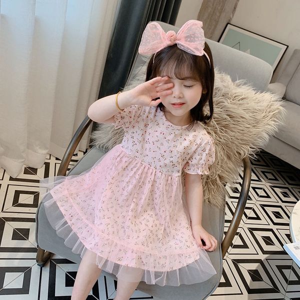 

wear girlsshort-sleeved children's 2020 summer floral gauze princess baby wear girlsshort-sleeved dresschildren's 2020 summer flor, Black;gray