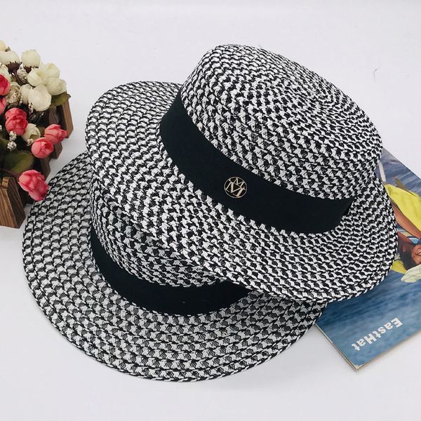 

sun hats for women white with black plaid beach hat spring summer straw hat femme casual summer hats wide brim elegant fedora, Blue;gray