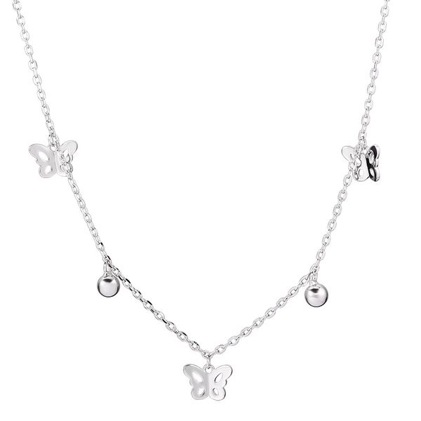 

chains butterfly choker necklace chain 925 sterling silver fashion jewelry womens accessories 2021 birthday gift for friends
