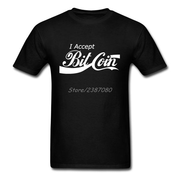 

i accept bitcoin t shirt short sleeve men's t-shirt popular geek xxxl cotton crewneck shirts for boys