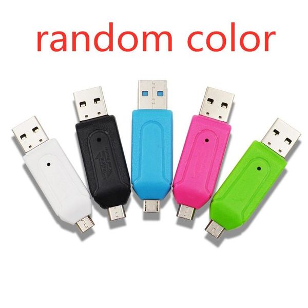 

2 in 1 otg universal micro usb reader for android pc tf/sd card adapter mobile phone adapters