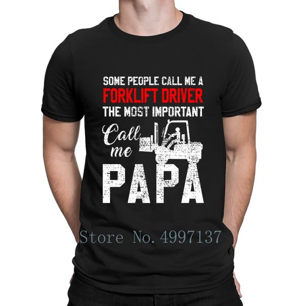 

father fathers day forklift t shirt 100% cotton outfit graphic s-3xl summer comical knitted natural shirt