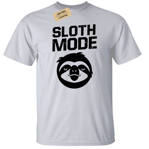 

sloth mode mens t-shirt s-5xl lazy funny print t shirt man short