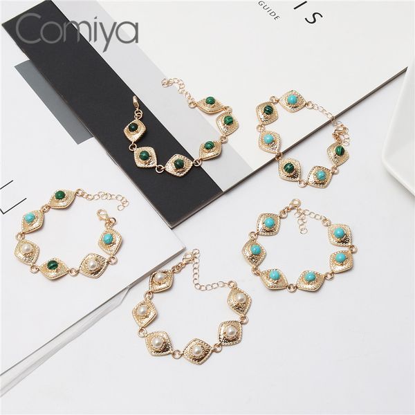 

comiya elegant bracelets for women adjustable feminino bracelet stone acrylic pearls accessories bangle fashion jewelry, Black