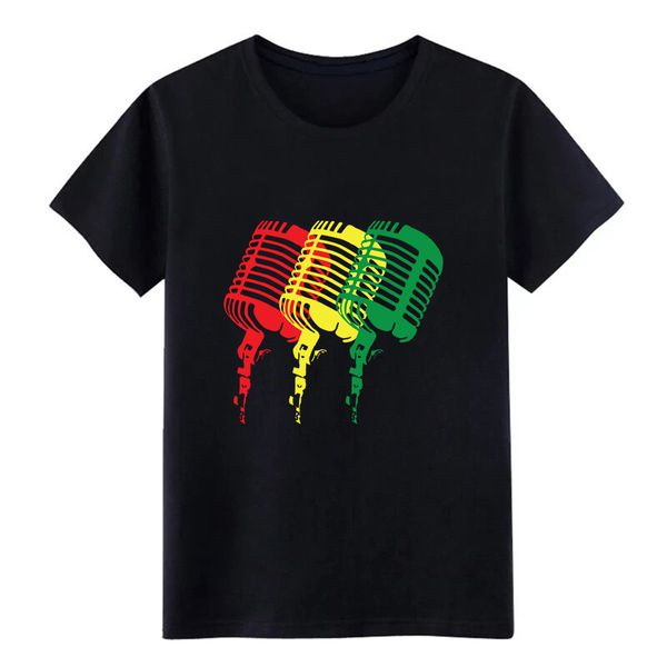 

reggae colored microphones in a classic design t shirt men printing 100% cotton round neck funny casual spring autumn tshirt