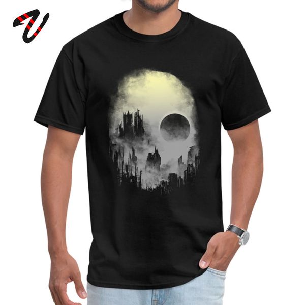 

abandoned city t-shirt skull tshirt fallout men clothing street graphic designer cotton tees customized t shirt new arrival