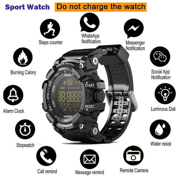 

ex16 smart watch waterproof clock fitness tracker bracelet outdoor sport wristband sleep alarm men women smartwatch for iphone ios android