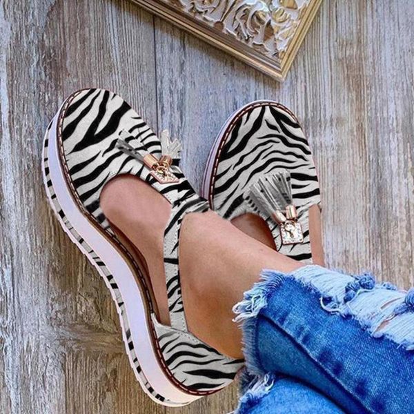 

кисточкой круглый toe плоский сандал женщина обувь толстые bottom пряжка ремень casual бич обувь leopard смешанный цвет платформы сандалии ж, Black