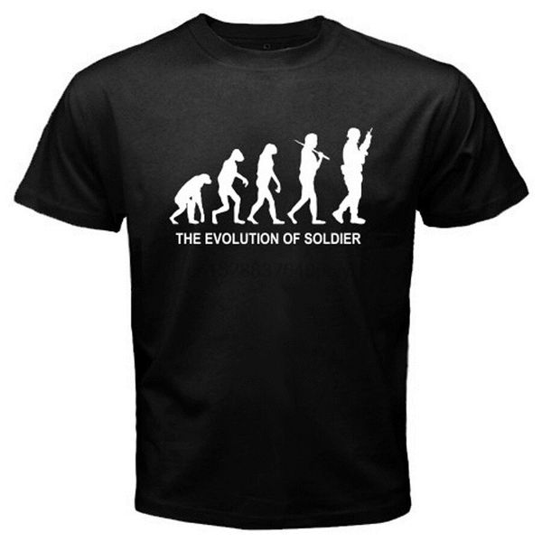 

new evolution of soldier funny mens black t shirt size s to 3xl 100 cotton