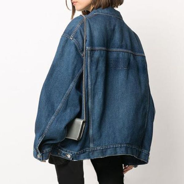 

20fw high-end letter washed denim jacket spring autumn fashion women men casual outwear high street simple denim jackets hfymjk387, Black;brown