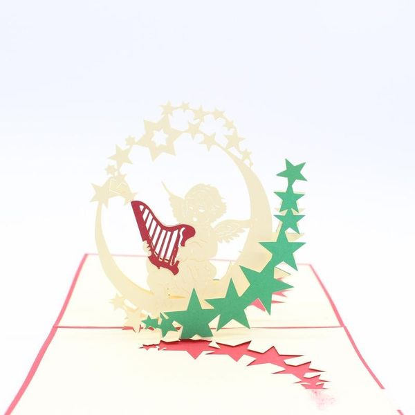 

kids children birthday music angel greeting cards 3d laser cut happy birthday invitation cards gift postcards