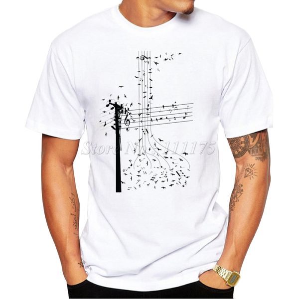 

2019 men's summer casual morning song birds design hipster style printed t shirt fashion tees