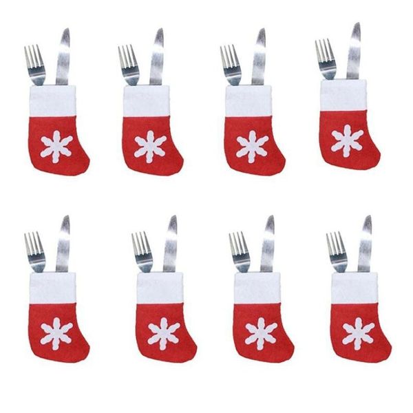 

christmas table decorations santa claus tableware silverware socks suit hanging ornament christmas party knite and fork decor 0016chr