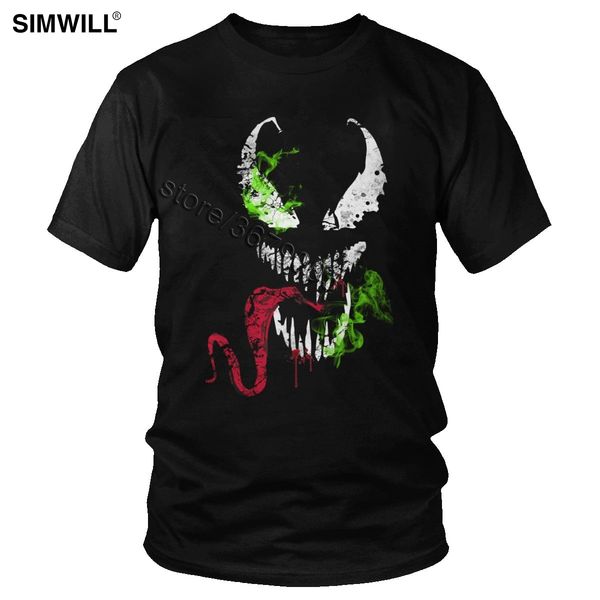 

horror venom tee men novelty short sleeves cotton symbiote t shirt round neck tongue t-shirt oversize leisure film fan gift