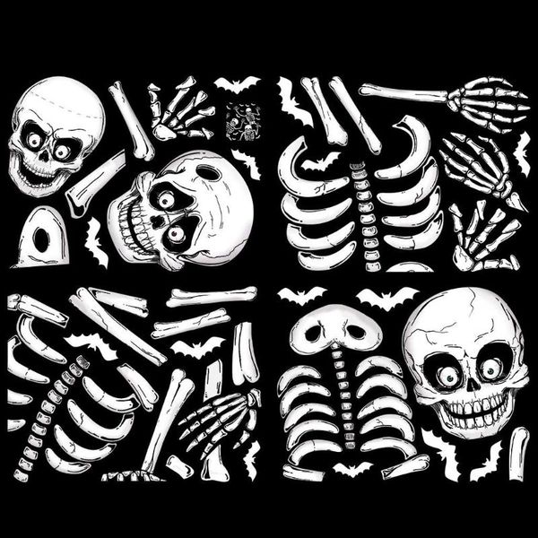

wall stickers fashion halloween static glass window terror ghosts bats decoration waterproof pvc room party decor