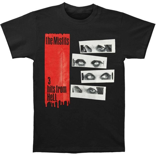 

misfits men's 3 hits from hell slim fit t-shirt black adults casual tee shirt