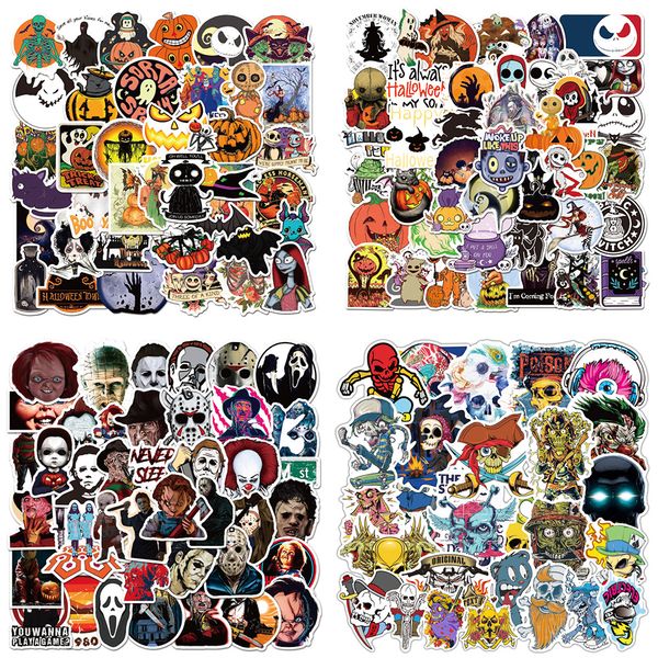 50 PZ 7 Stili Adesivi Halloween Graffiti Horror Per Auto Skateboard Laptop Frigo Adesivi Casco Pad Bicicletta Bici Moto Notebook Chitarra Pvc Decal