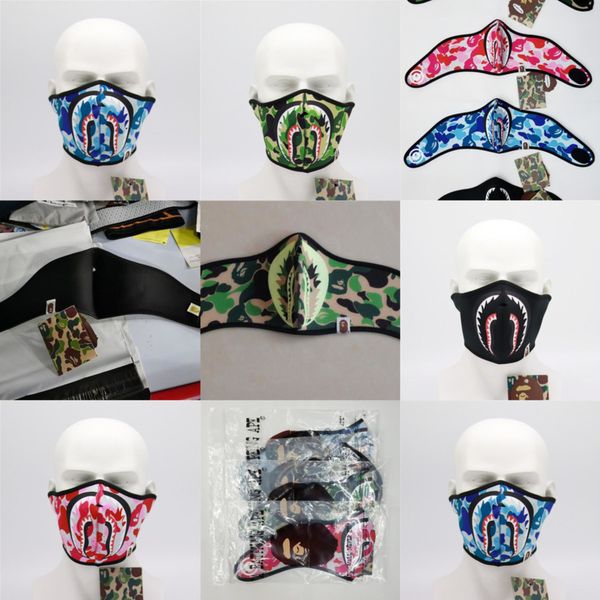 

20212021anti-dust shark mask printed face face masks washable breathe mouth-muffle outdoor llrw