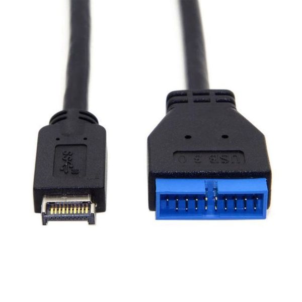 

omputer office computer cables connectors durable connector front panel type-e to 20 pin adapter cable black convert long accessories 20c