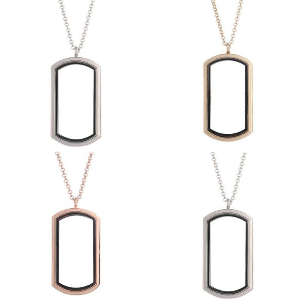 

smooth rectangle floating glass locket pendent necklaces making handmade floating charms locket diy jewelry supplies, Silver
