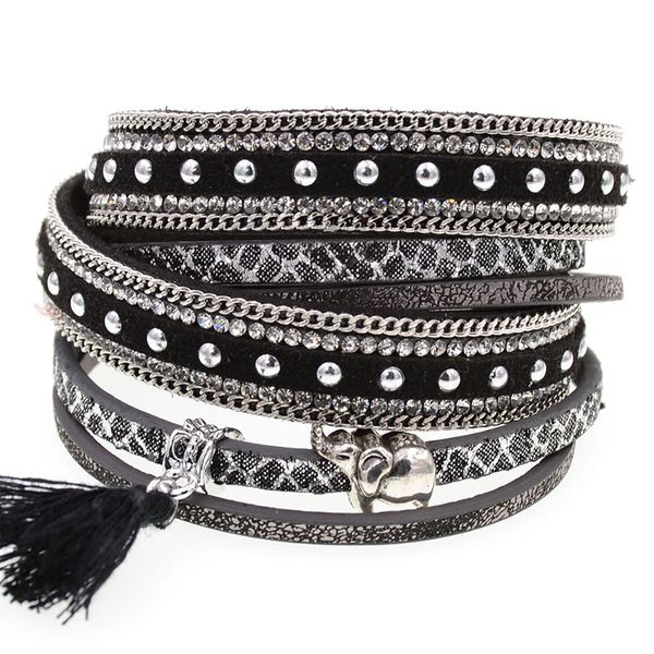 

bohemia women bracelet fashion wrap bracelets & bangles leather bracelets for women femme jewelry wholesale, Golden;silver