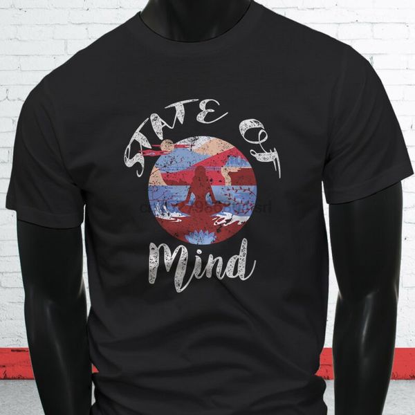 

zen state of mind yoga meditation ohm peace bliss mens black t-shirt