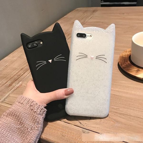 

fashion cute bearded cartoon cat phone case for for iphone 7 8 6 6s plus shockproof tpu soft silicone cover for iphone xs max xr