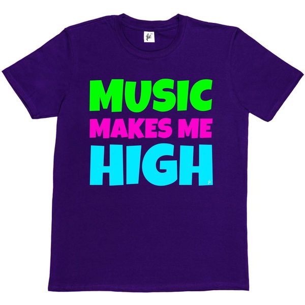

music makes me high hipsta funny geek sawg festival mens t-shirt comfortable t shirt casual short sleeve print tees wholes