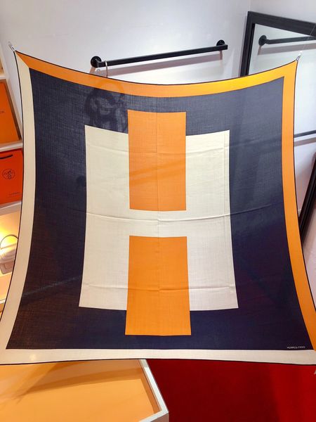 

geometric print 140 square scarf designer scarf bucket hat hat baseball cap ladies luxury designer scarf silk designer turban 2020 new, Blue;gray