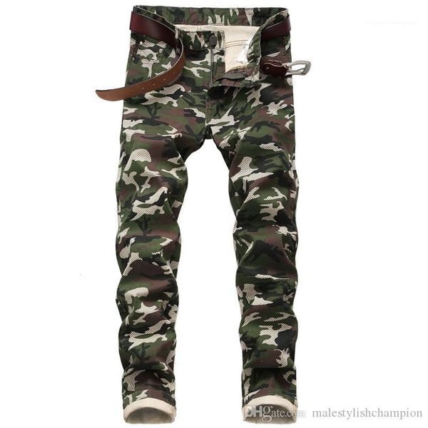 

skinny jeans mens casual plus size trousers designer mens camouflage pants fashion printed, Blue