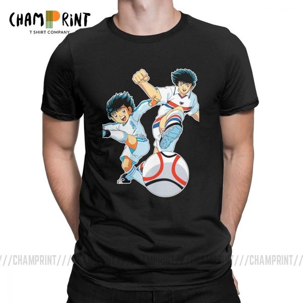 

captain tsubasa t shirts for men party short sleeve novelty t-shirts o neck pure cotton tee shirt