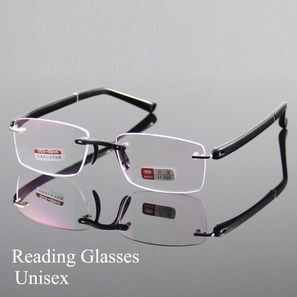 

light weight reading eyeglasses rimless spectacles frames presbyopic glasses strength +1.00 +1.50 +2.00 +2.50 +3.00 +3.50 +4.00, White;black